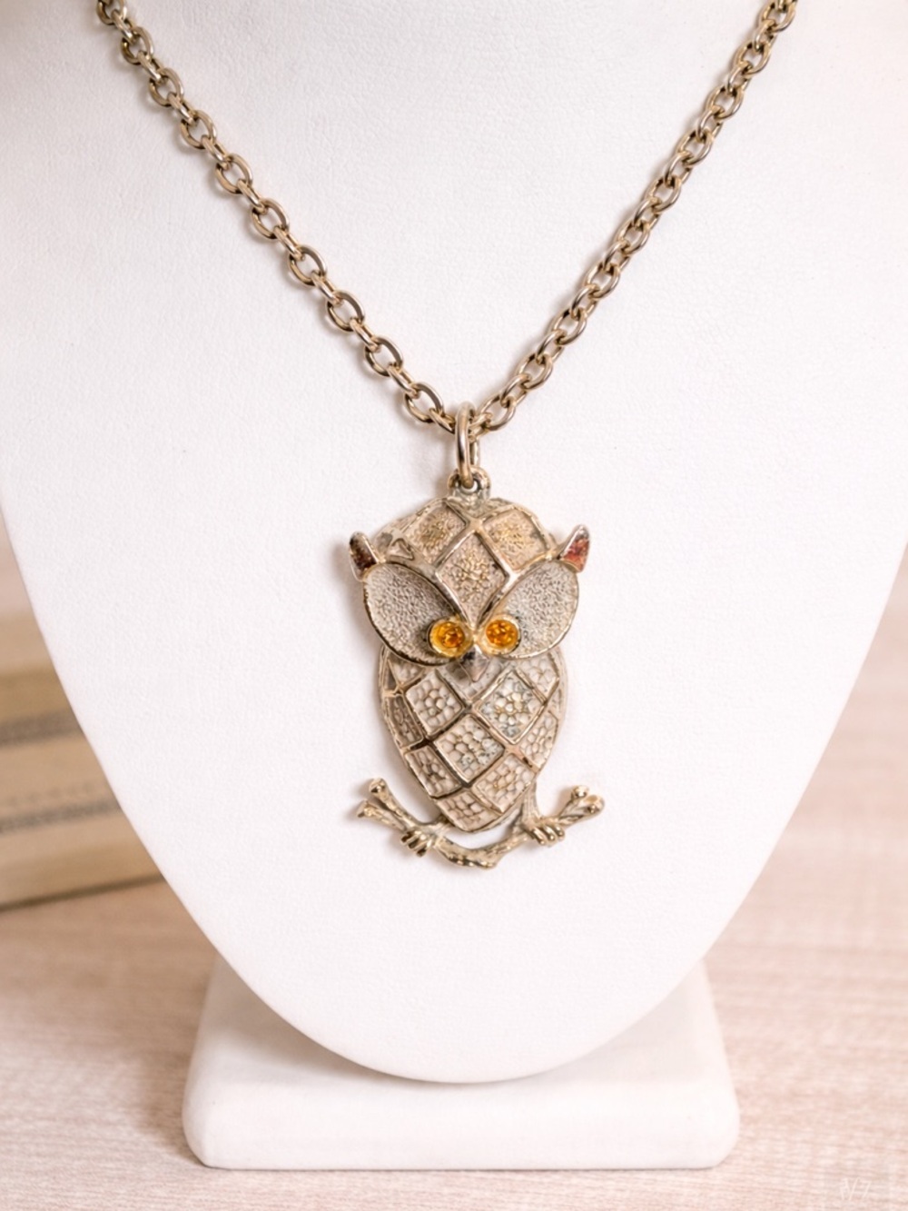 *Boho Vintage Gold Owl Pendant Necklace